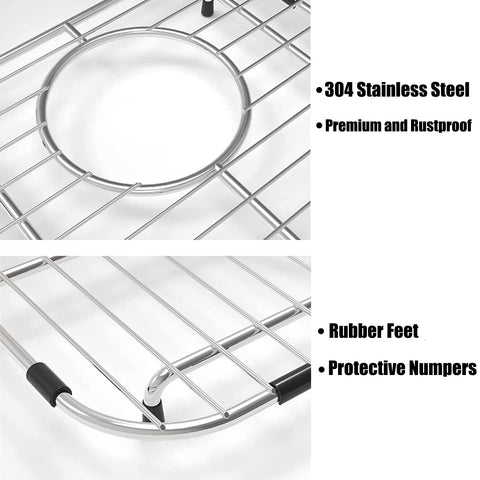 Orgneas grid features anti slip rubber feet to protect sink