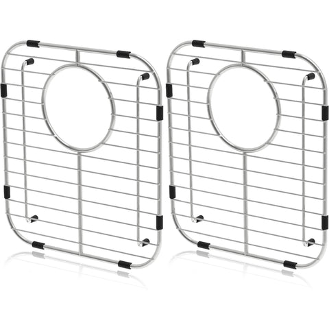 Orgneas sink grid front view showing protective design for a double-bowl sink