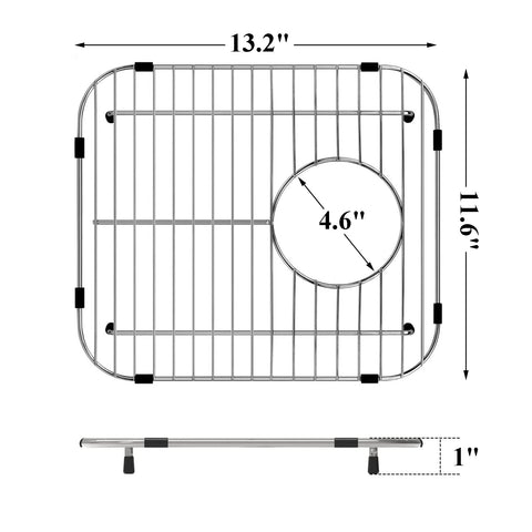 Orgneas sink grid side bumper detail with rubber feet for scratch-free placement