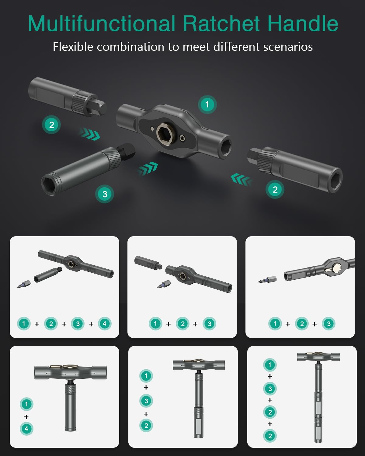 ORIA 40 S2 magnetic bits color-coded for fast selection during repairs.