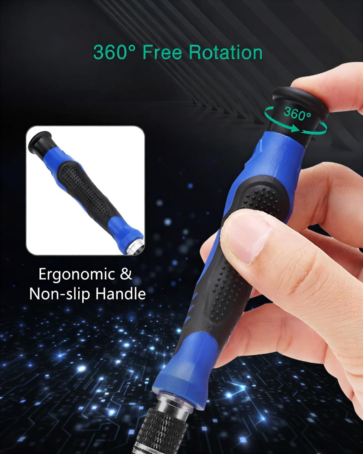 ORIA extension rod extends reach into tight spaces.