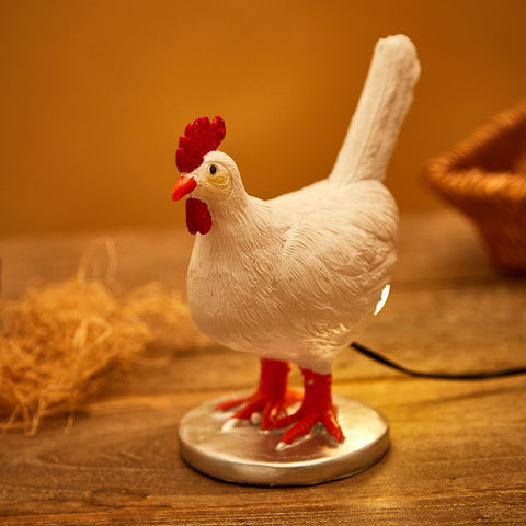 Oriamde bronze chicken egg lamp detail showing lifelike resin finish