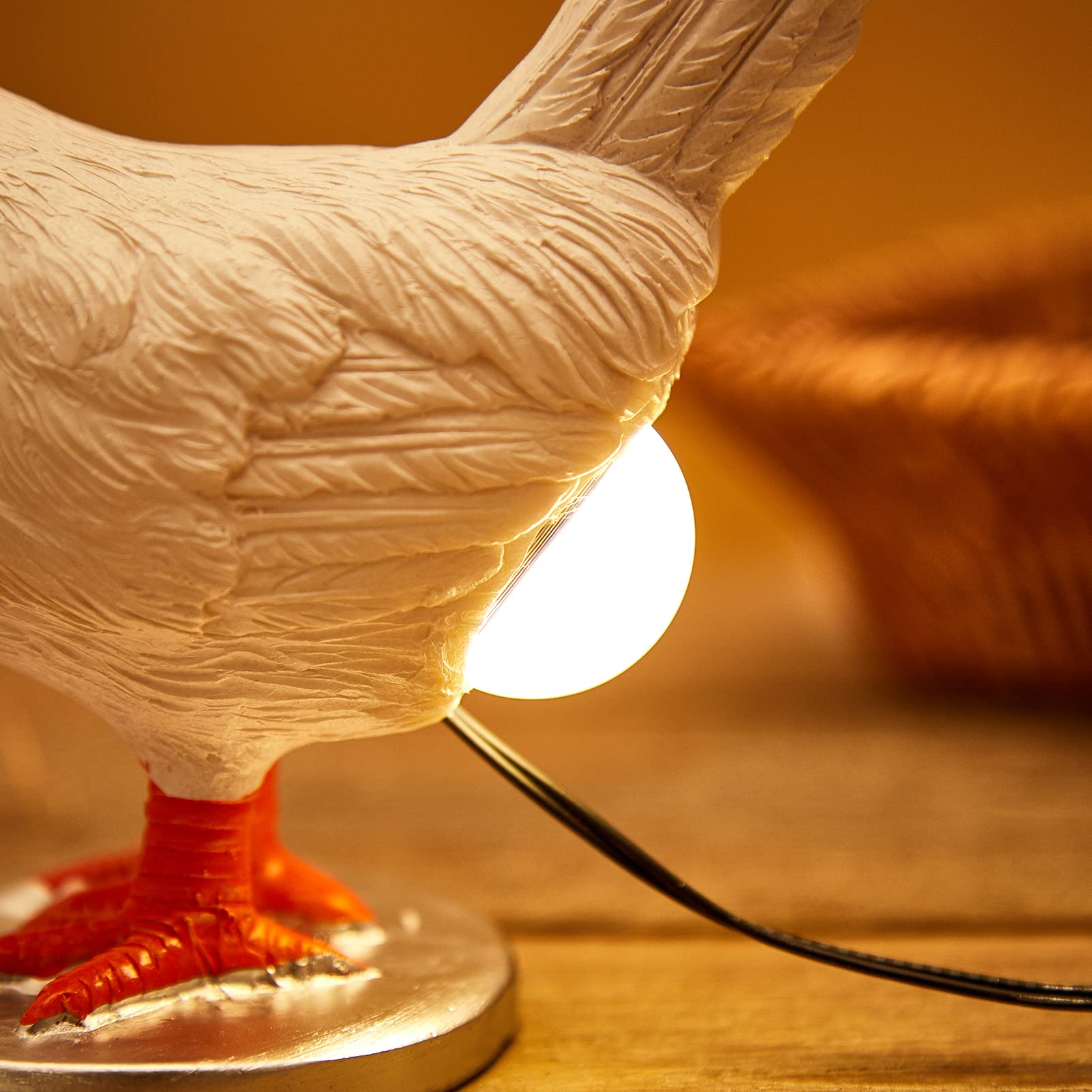 Oriamde resin chicken lamp gift idea for birthdays or holidays