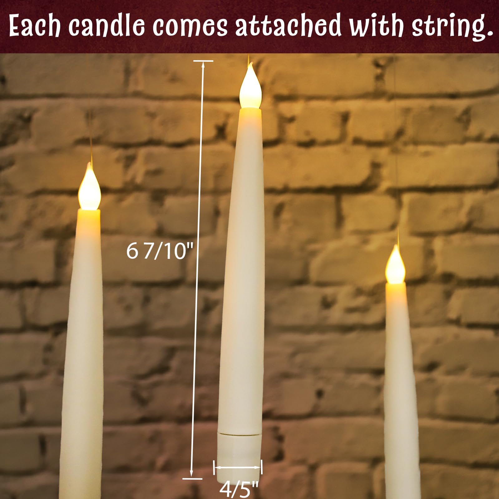 ORIENTAL CHERRY 12-pack floating candles include hooks and line for easy display.