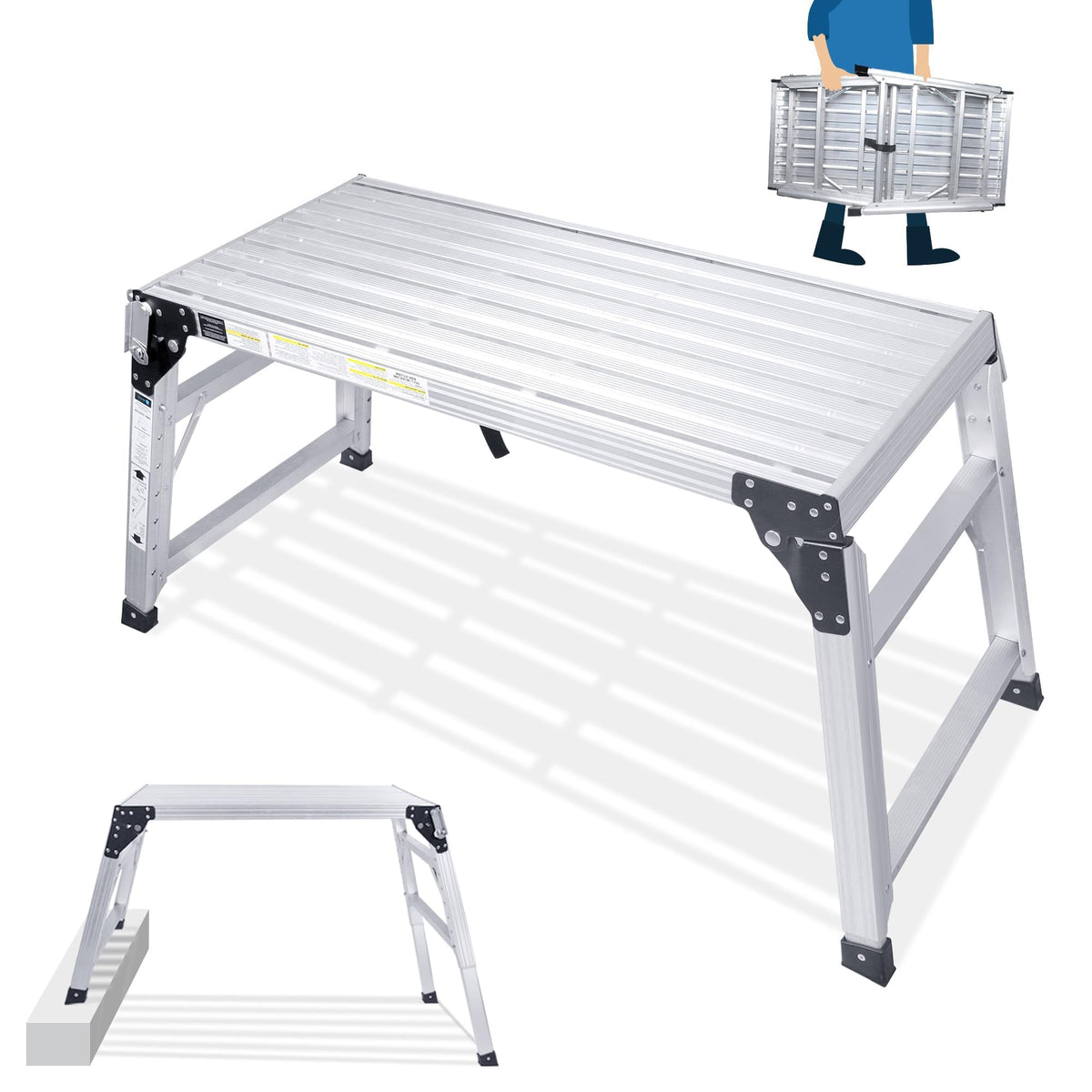 Orientools adjustable work platform with a large surface for safer tasks.