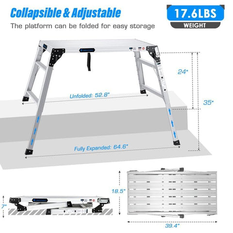 Orientools seven-height adjustments enable precise positioning on uneven surfaces.