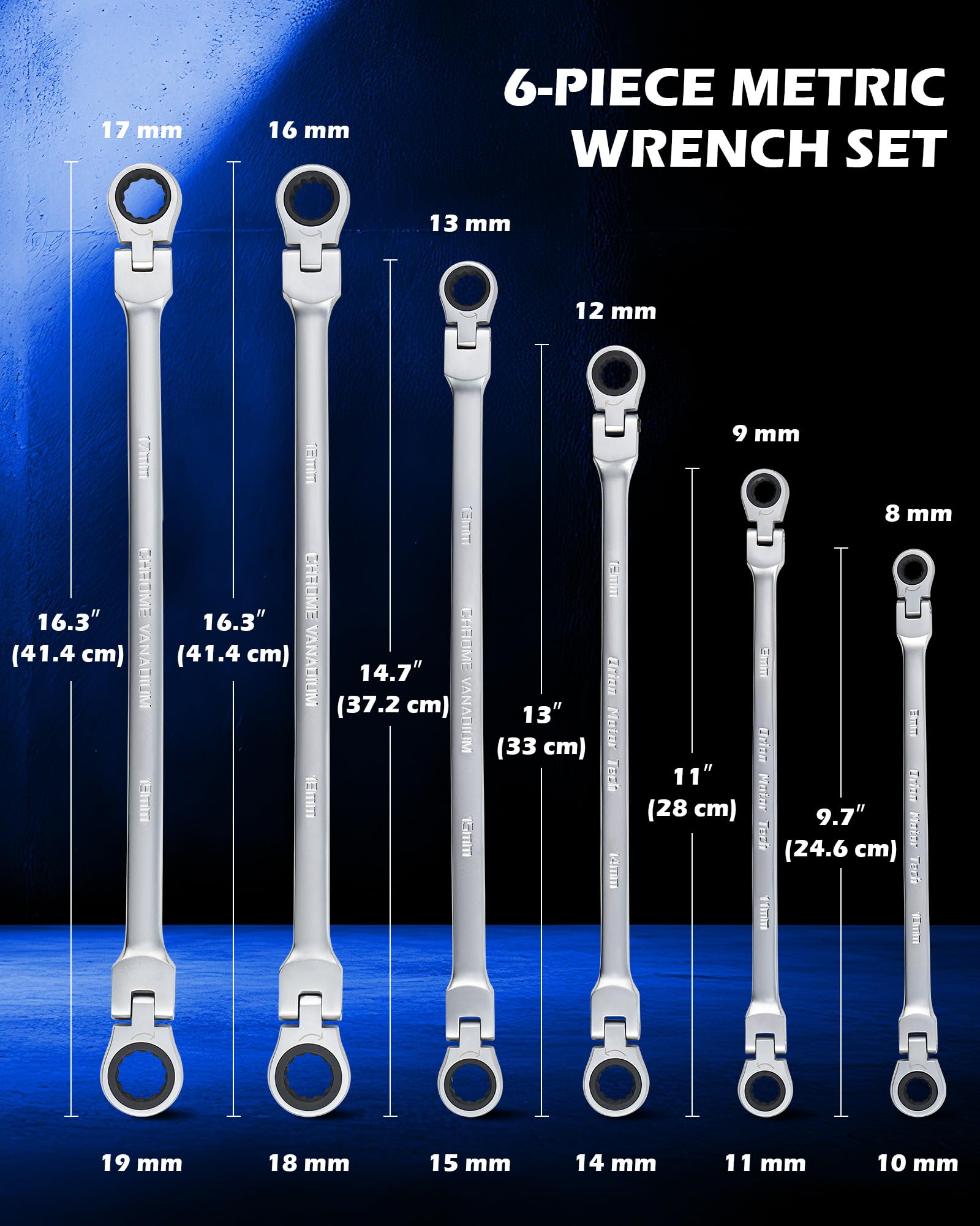 Orion Motor Tech 12–14 mm wrench in automotive maintenance.