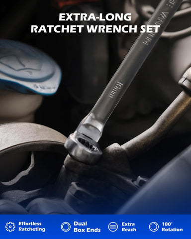 Orion Motor Tech wrenches laid out by metric sizes for efficient repairs.