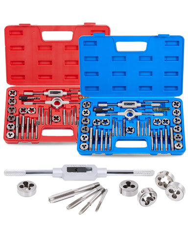 Orion Motor Tech 80pc tap and die set in a sturdy case for quick organization.