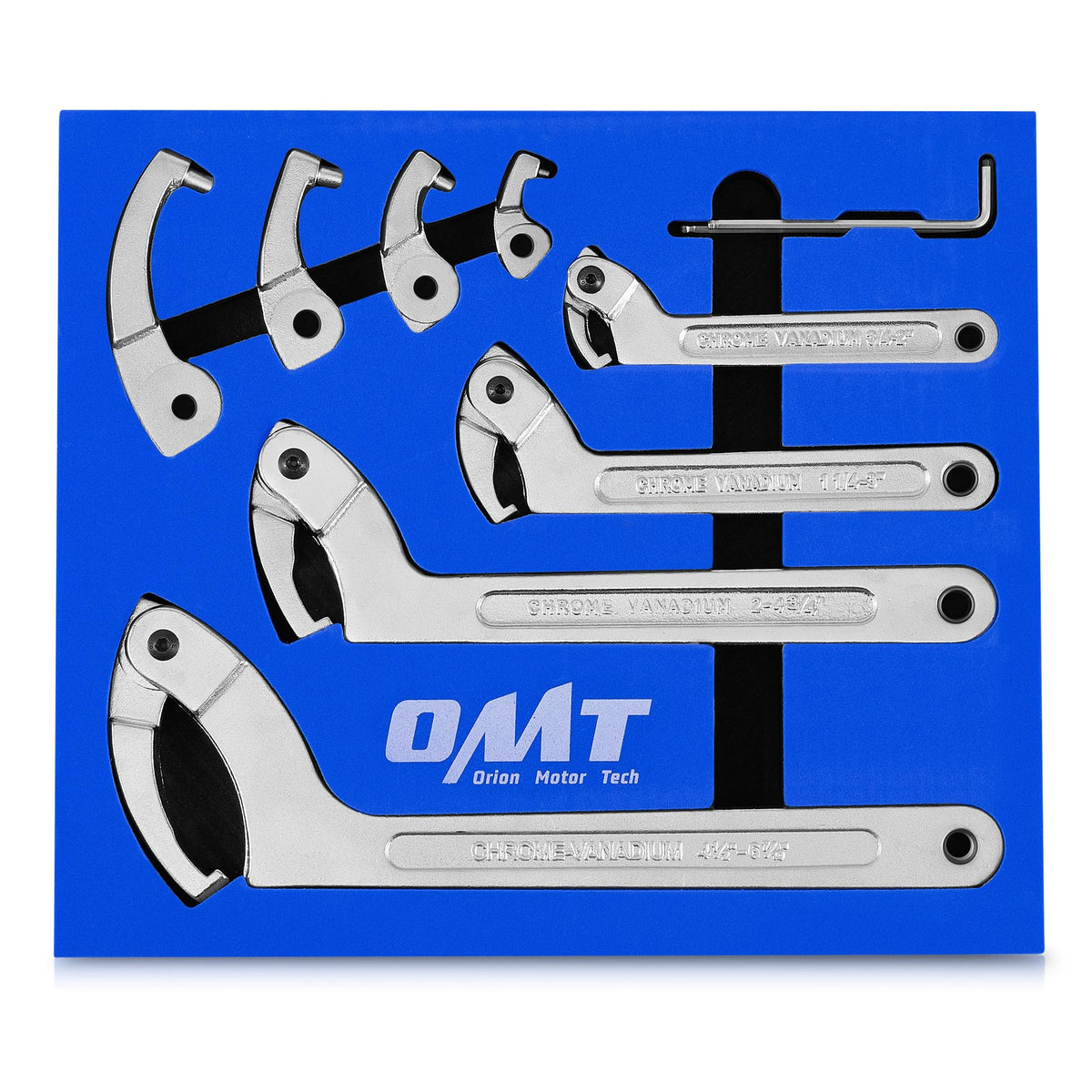Orion Motor Tech 8pc pin spanner set in case for easy transport
