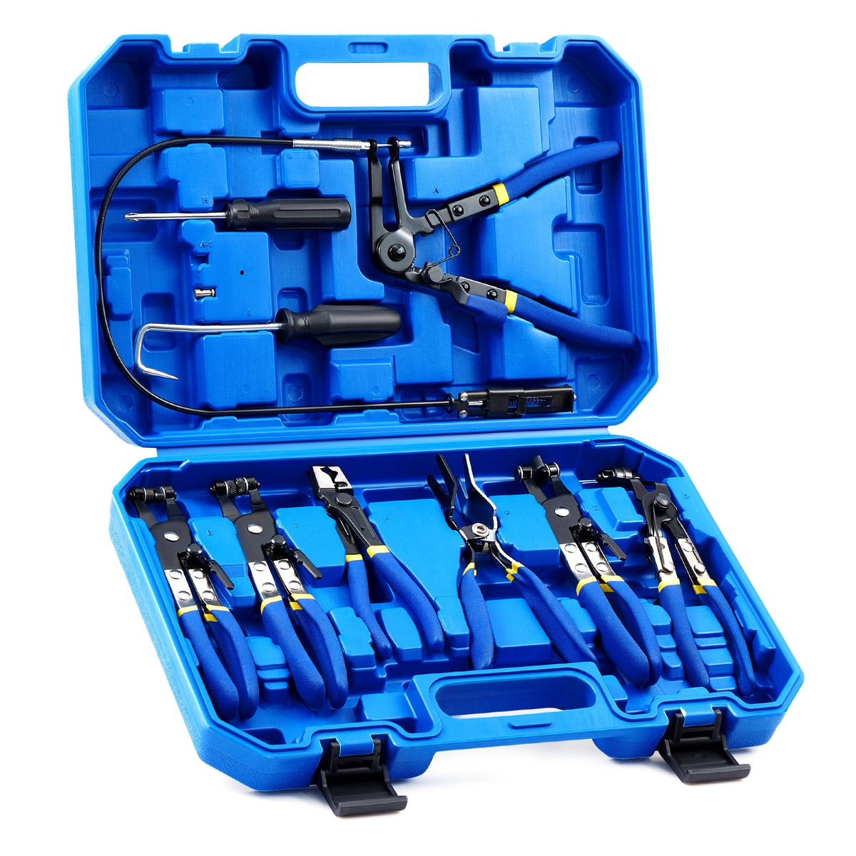 Orion Motor Tech 9pcs hose pliers kit with long reach for easier fuel hose jobs.