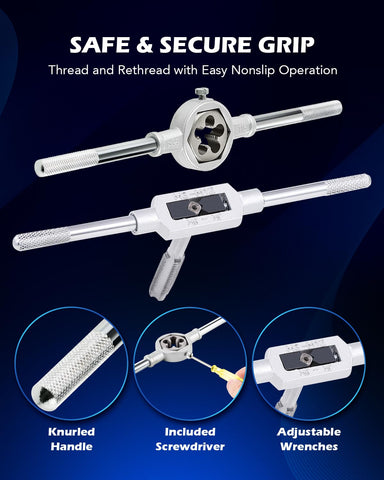 Orion Motor Tech adjustable die wrench enables quick rethreading.