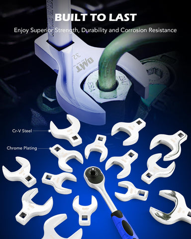 Chrome-plated durability protects against corrosion during workshop use.