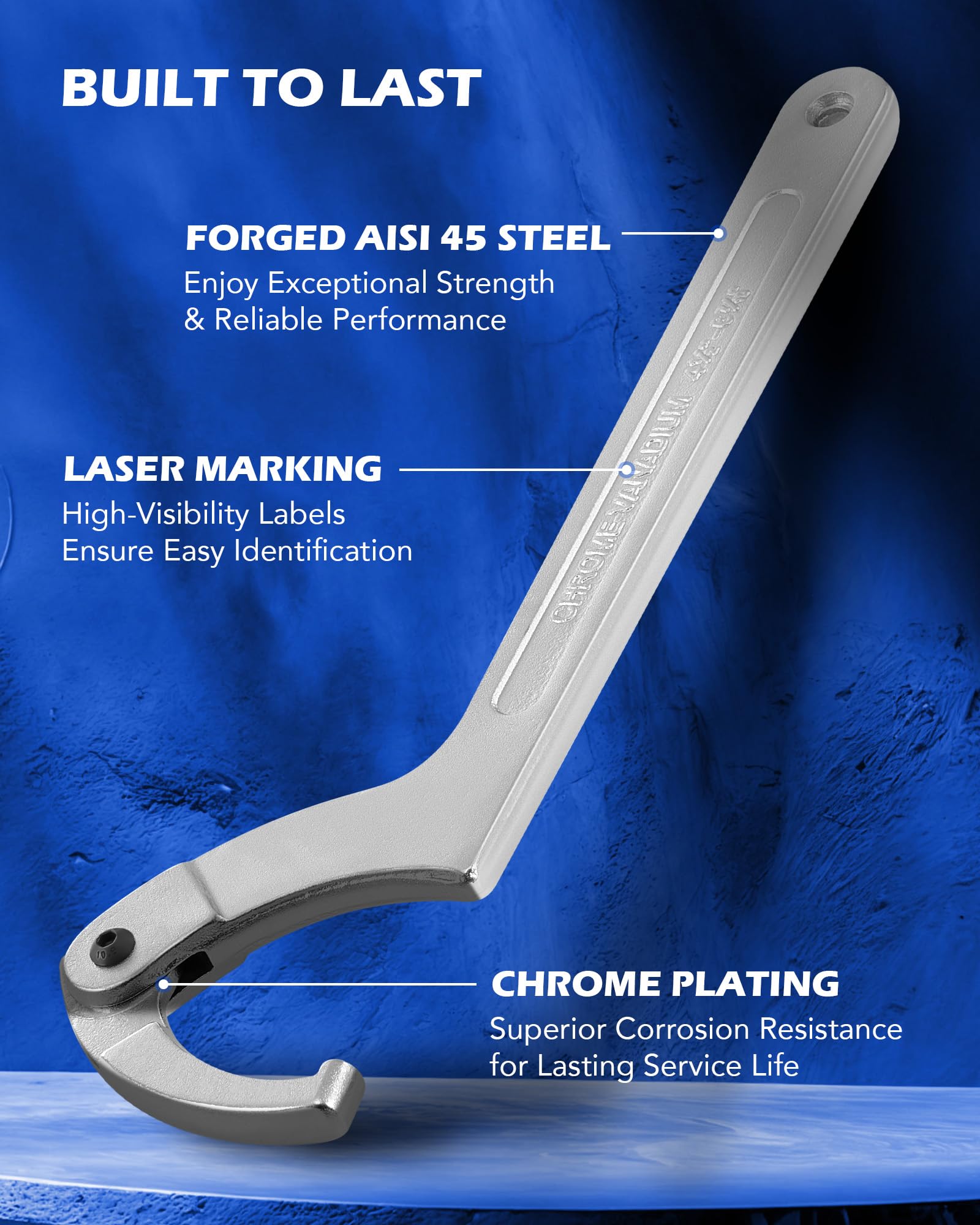 Orion Motor Tech chrome vanadium steel construction ensures lasting strength
