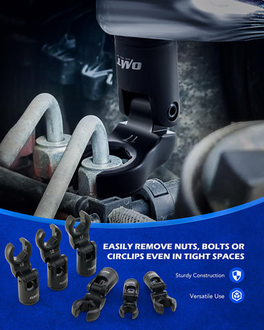 Orion Motor Tech 12mm crowfoot wrench for precise torque in tight spaces