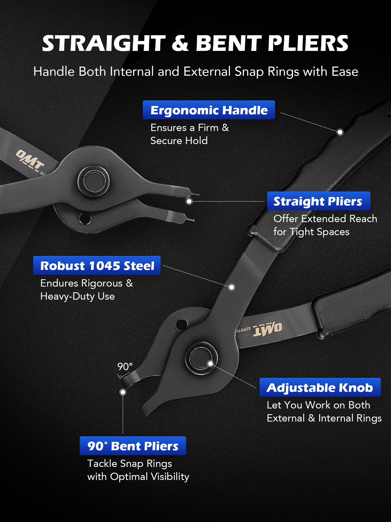 Orion Motor Tech ergonomic nonslip grip provides precise control in tight spaces.