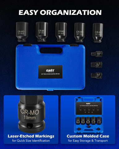 Orion Motor Tech 17mm hex bit socket for common vehicle needs