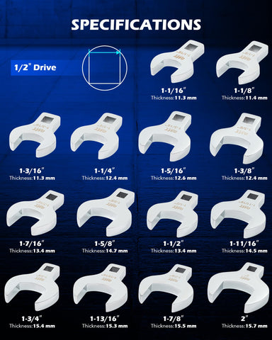 Orion Motor Tech crowfoot wrench close-up shows Cr-V steel construction and precision
