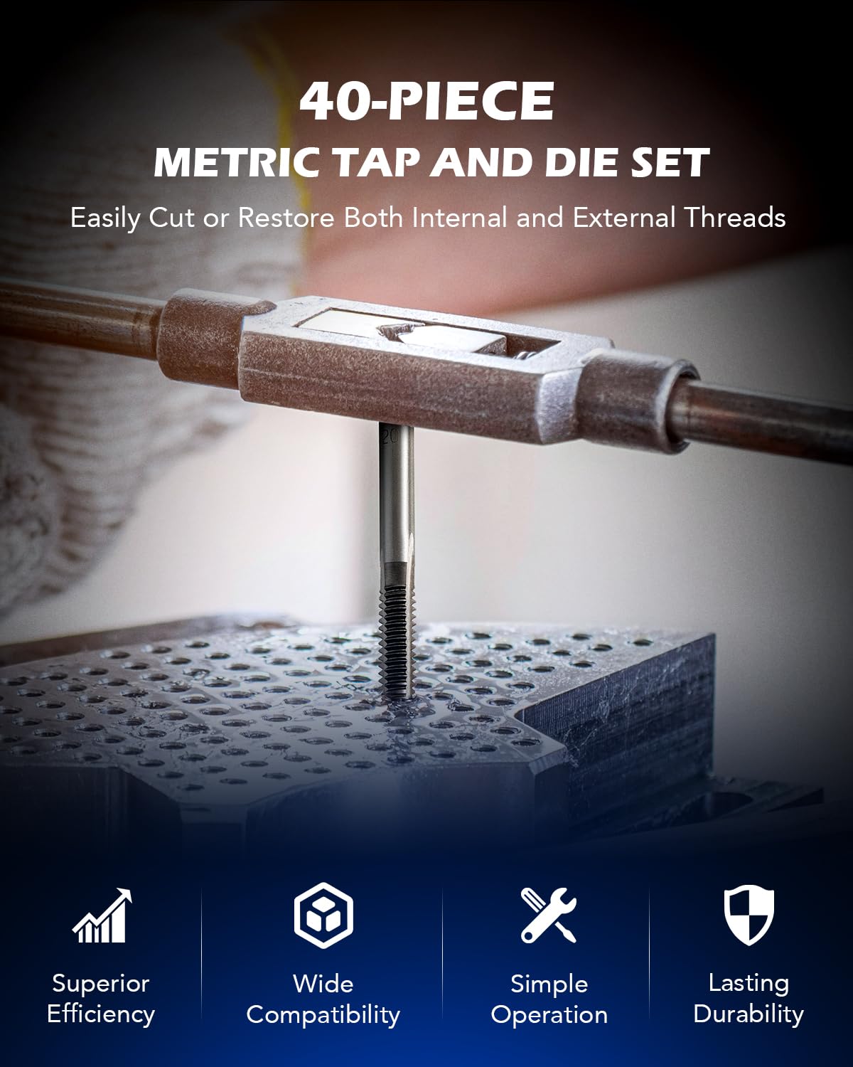 Orion Motor Tech long-handled tap wrench eases tough threading tasks.