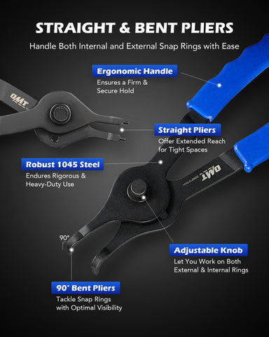 Orion Motor Tech snap ring hook tool reaches tight areas during installation