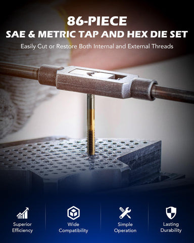 Orion Motor Tech taps and dies wrenches with secure grip for precise threading tasks.