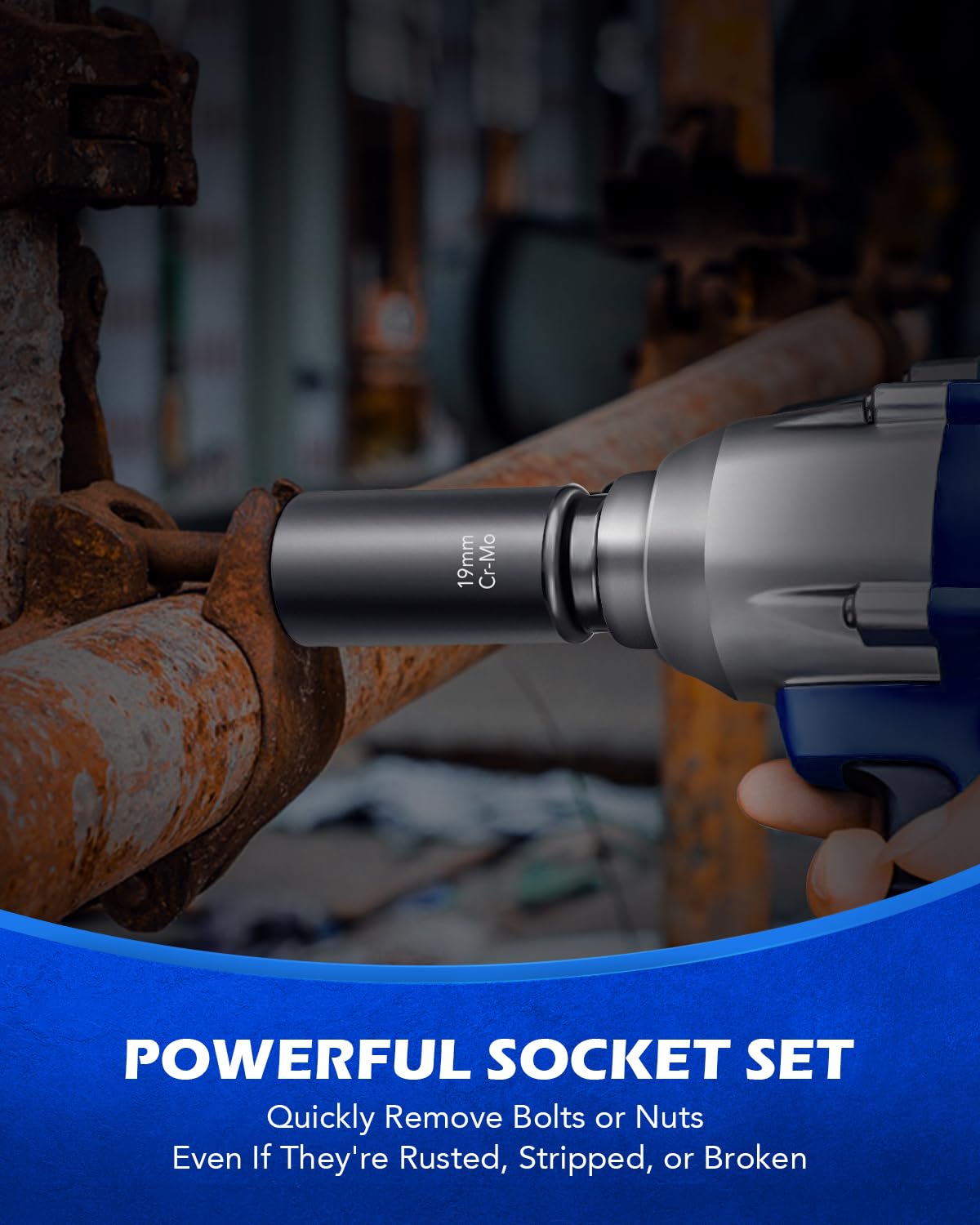 Orion Motor Tech twist socket 21mm demonstrates 6-point grip for high torque.