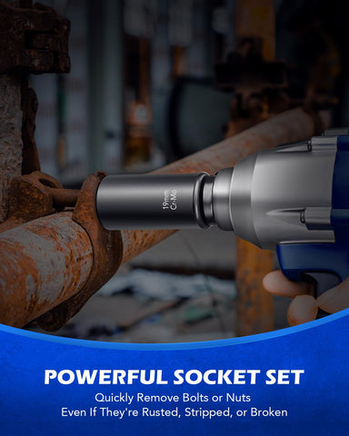 Orion Motor Tech twist socket 21mm demonstrates 6-point grip for high torque.