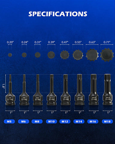 Orion Motor Tech XZN M8 socket in extended length for tight spaces