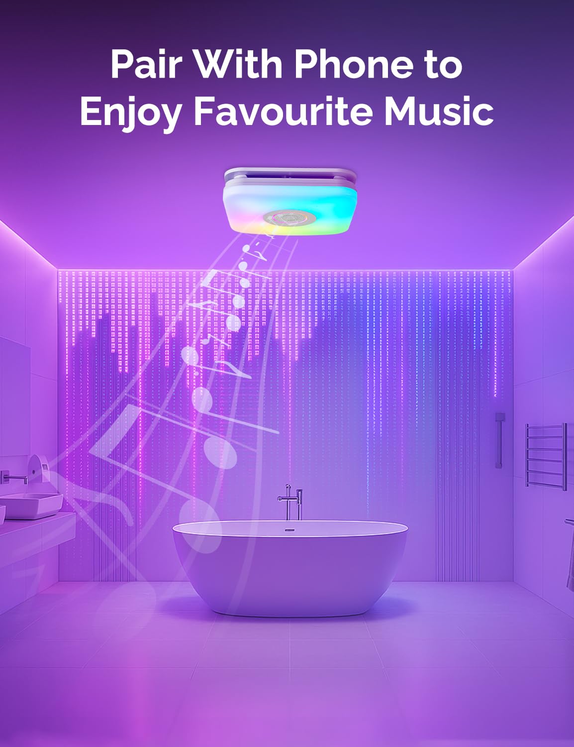 Orison bathroom exhaust fan Bluetooth speaker delivering room-filling sound