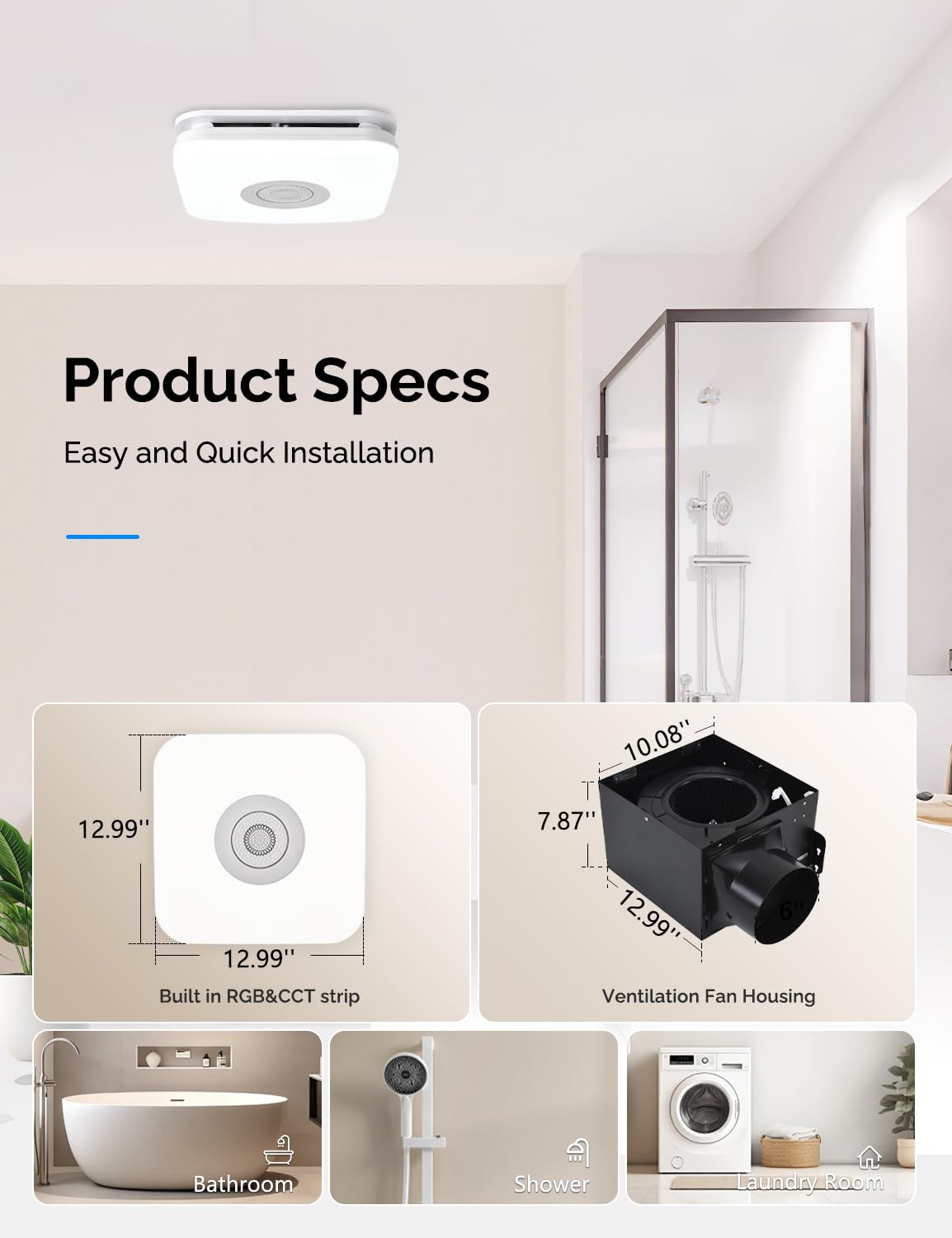 Orison bathroom exhaust fan EZ-install for simple mounting