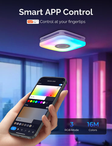 Orison bathroom exhaust fan LED RGB light offering ambient color options