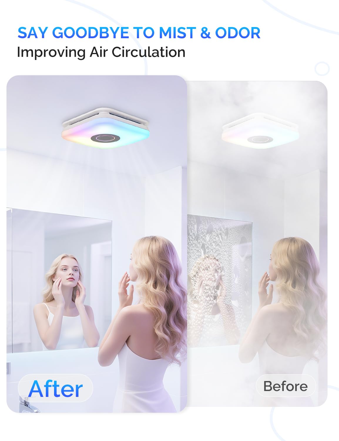 Orison bathroom exhaust fan nightlight providing soft illumination