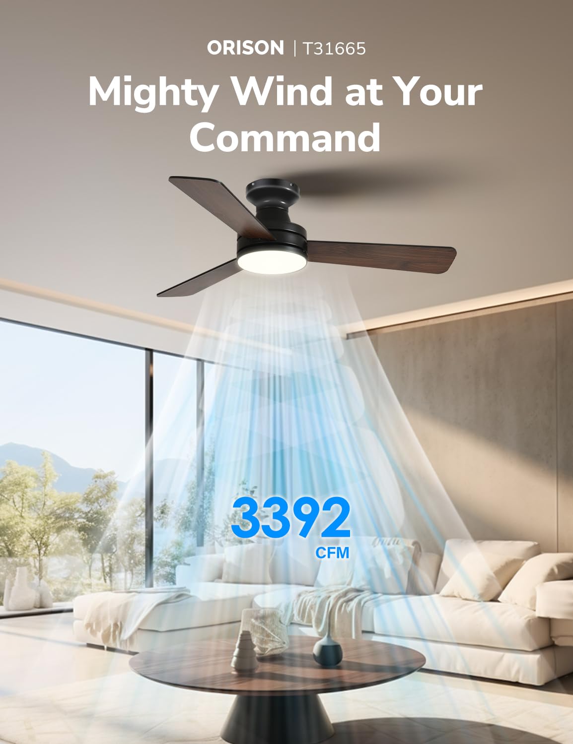 Orison RGB backlight enhances mood while circulating air for day and night rooms