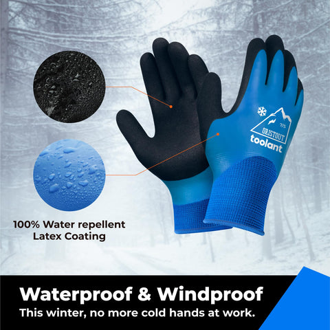 OriStout latex coating provides waterproof protection in wet, cold days.