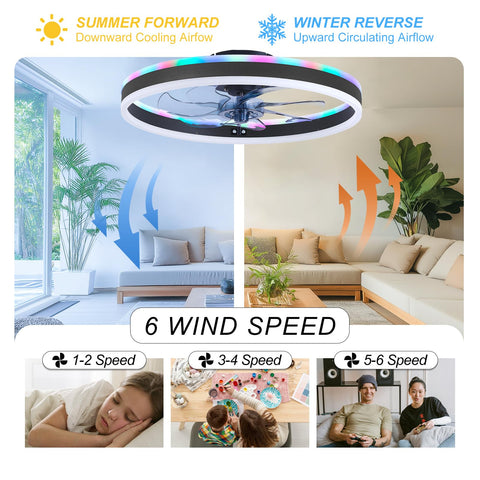 ORITHAM app controlled ceiling fan for smart home customization