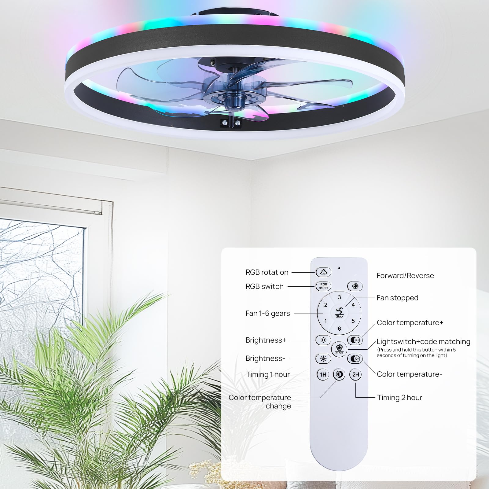 ORITHAM dimmable LED light with color temperature control