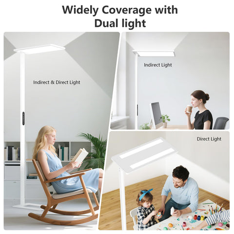 ORITHAM floor lamp uses aluminum base for durable, stable support.