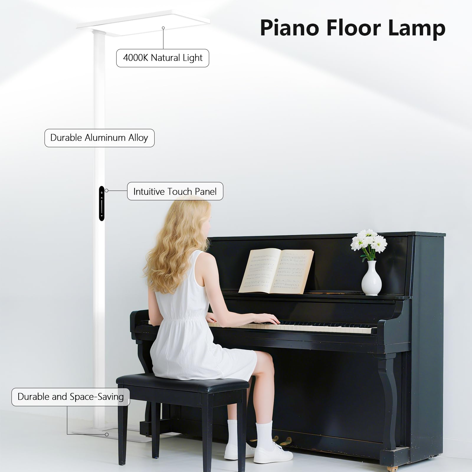 ORITHAM U-shaped base offers stability and space-saving placement.