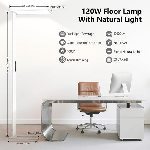ORITHAM floor lamp with dimmable control enables flexible direct and indirect lighting.