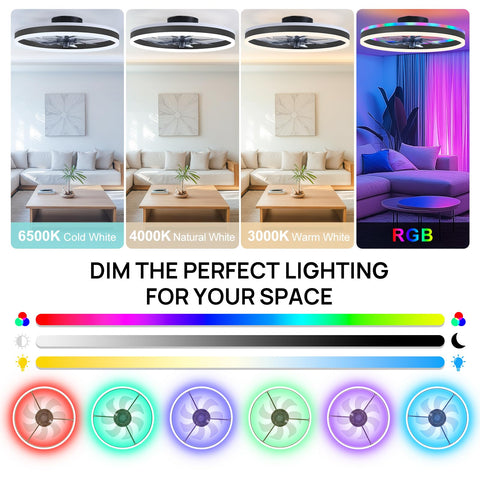 ORITHAM remote control ceiling fan for easy speed and light adjustments
