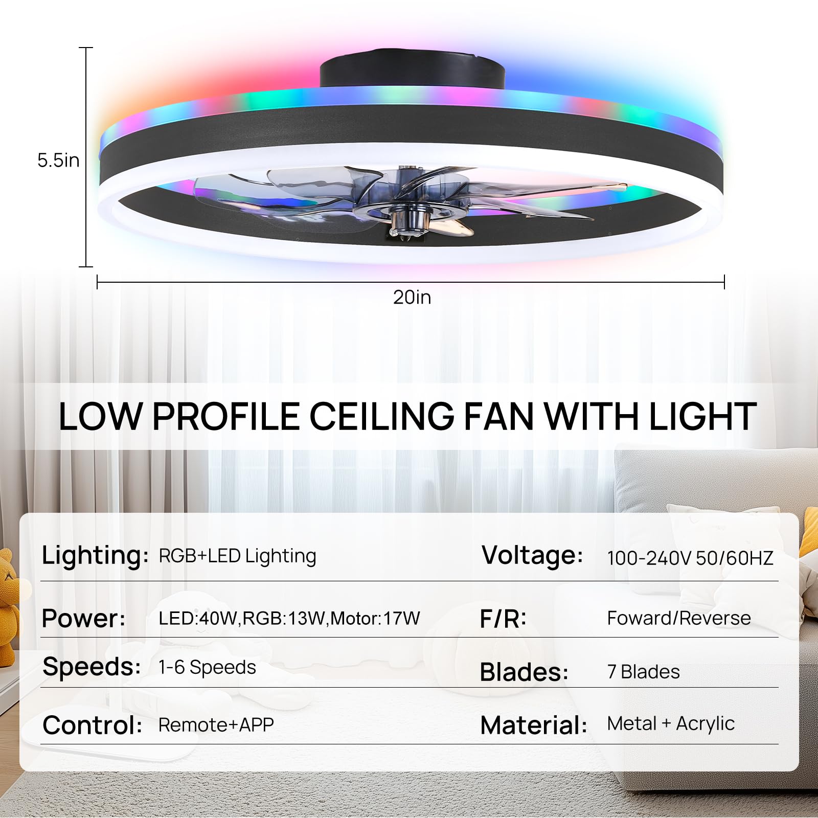 ORITHAM reversible motor quiet fan ideal for seasonal comfort