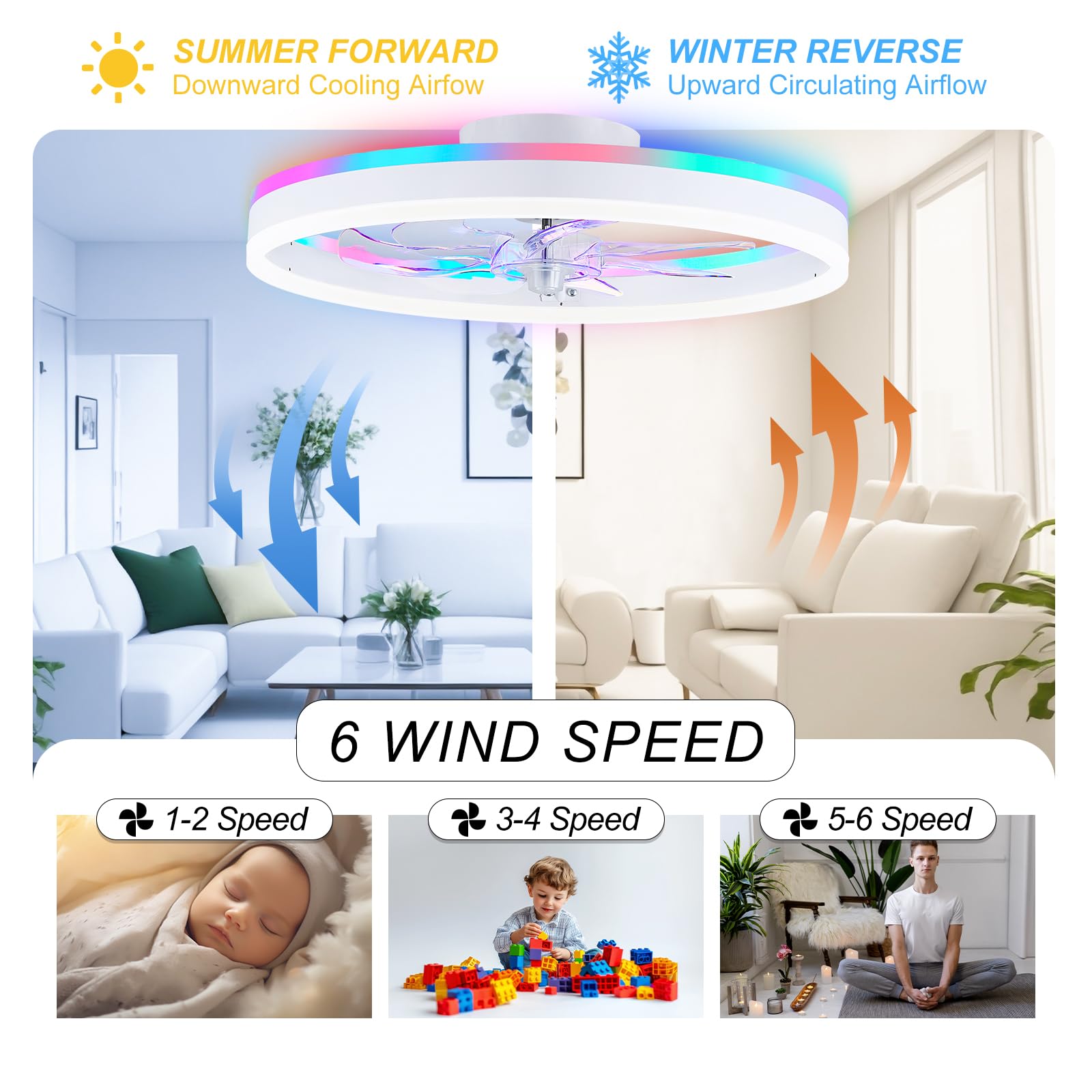 ORITHAM smart-control enables app use to adjust speed and lighting.