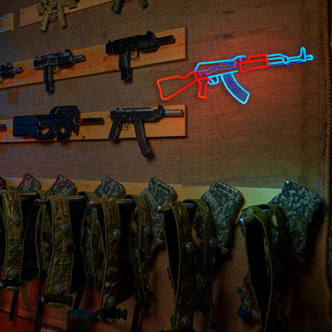 ORIXIAYE Gun Neon Sign adjustable brightness for ambience control