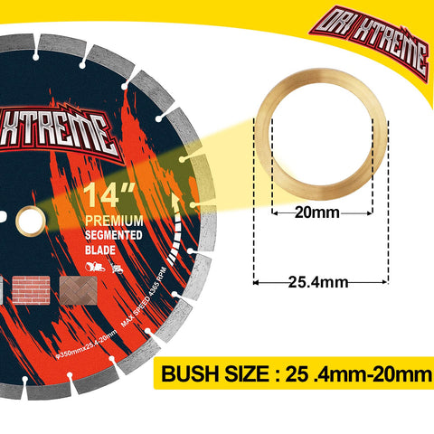 ORIXTREME diamond blade with 1 to 20 mm arbor for versatile saw compatibility