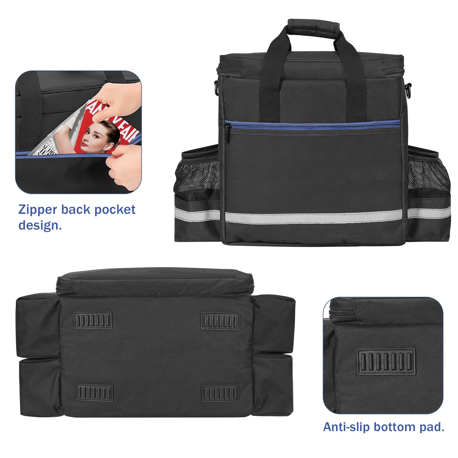 ORKELS Buddy Heater Case bottom with non-slip pads reduces floor friction.