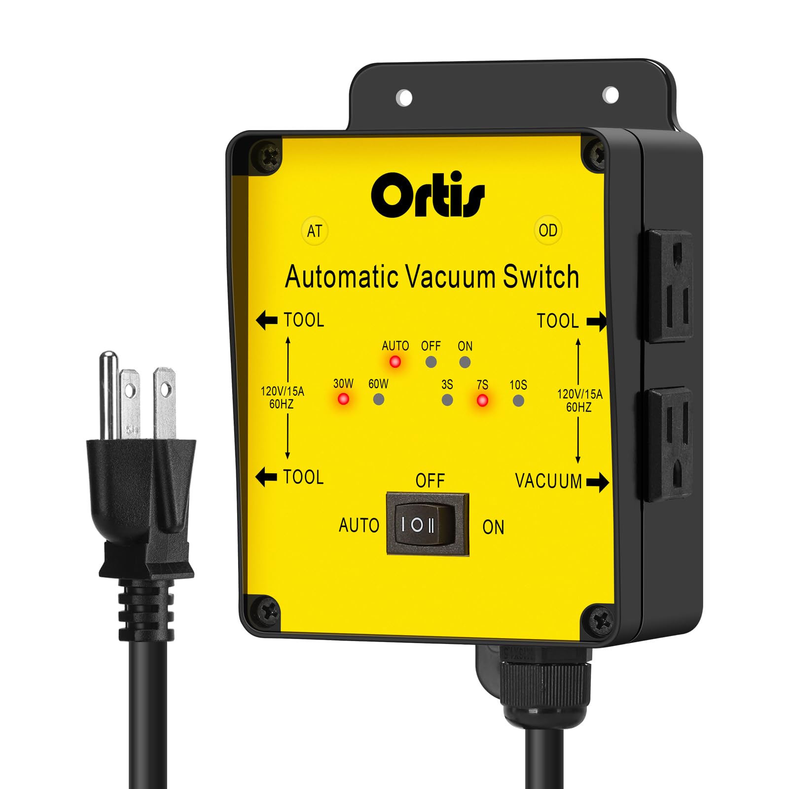 Ortis dust-control autoswitch outlets with LED indicators for quick setup.