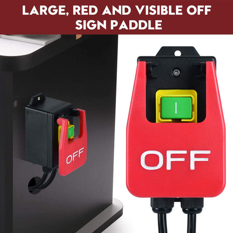 Ortis router-table-switch green ON button clearly signals ready power