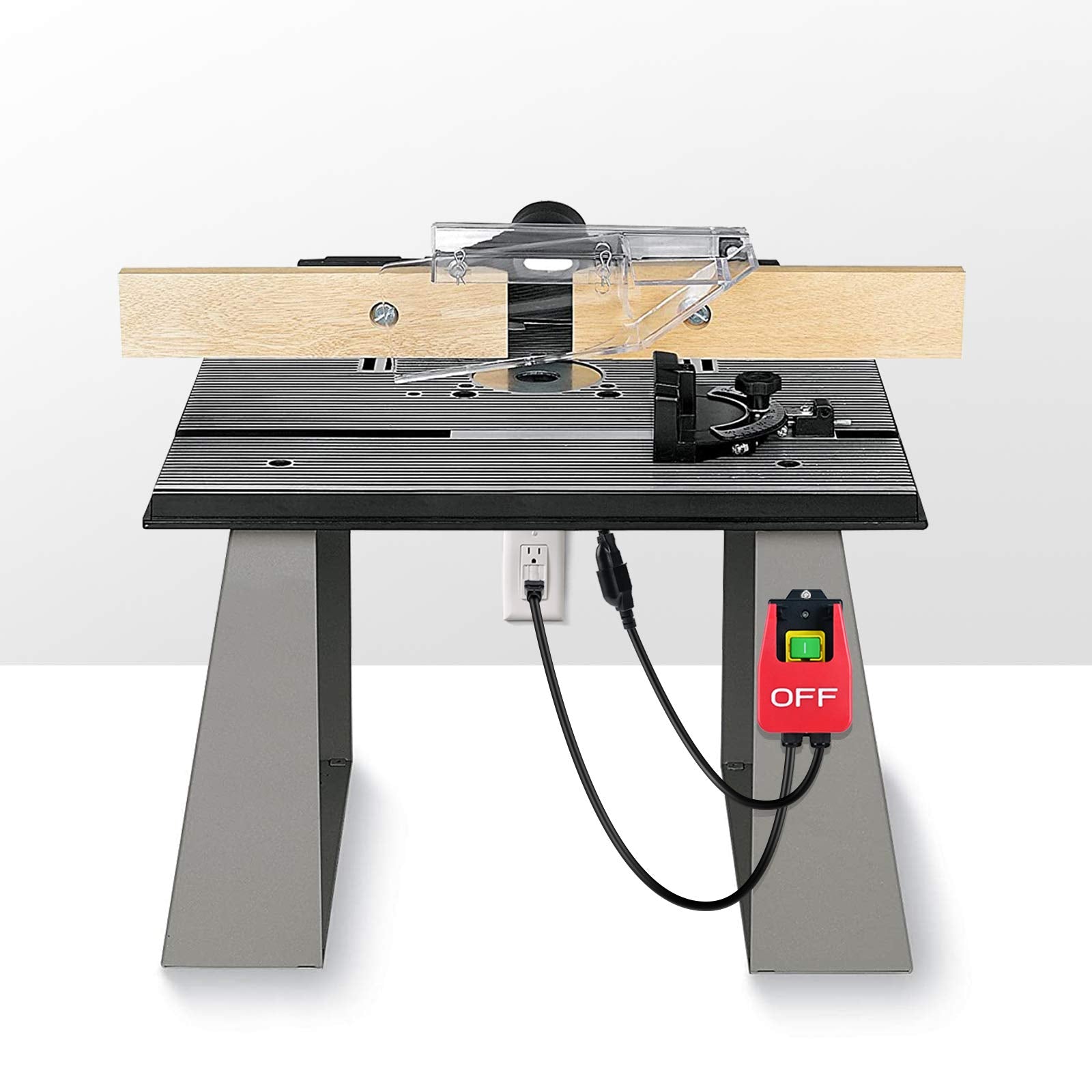 Ortis router-table-switch enables hands-free operation during use