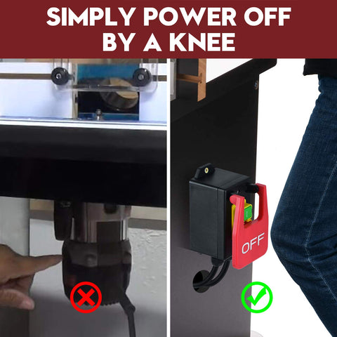 Ortis router-table-switch red OFF paddle stands out for safe shutdown
