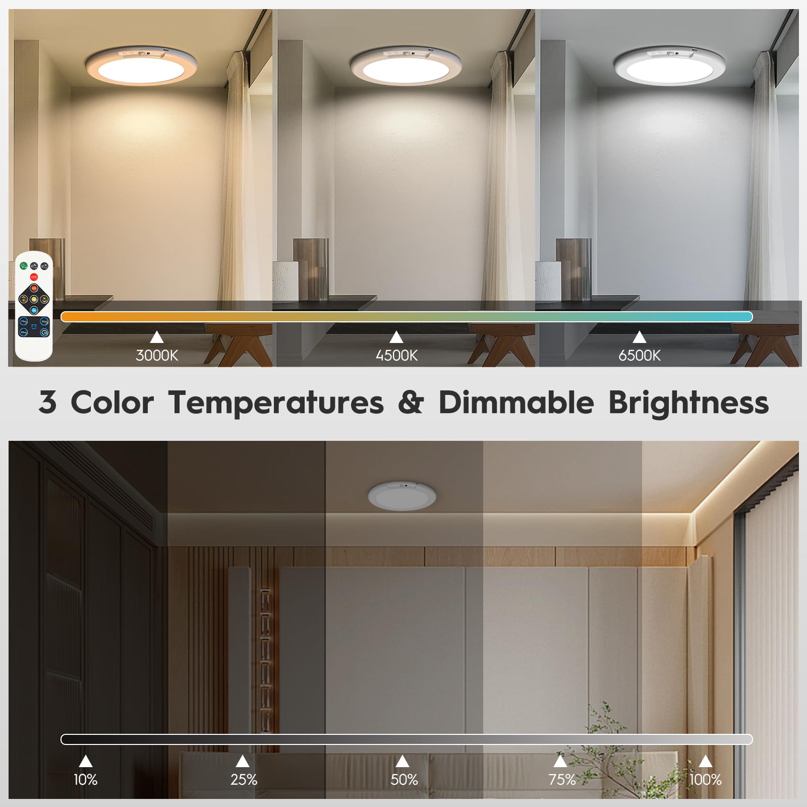 ORYAR color temperature options 3000K 4500K 6500K for ambient to daylight moods.